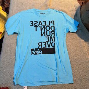 RAYGUN 100% Cotton bike commuter shirt PLEASE DON'T RUN ME OVER large ! New